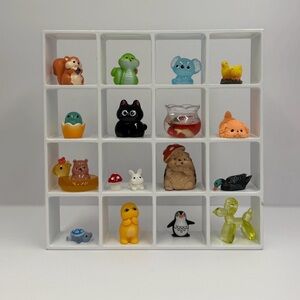 MYSTERY BOX miniature animal figurines trinkets and WHITE shelf READ DESCRIPTION